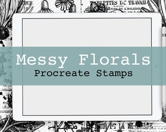 Pinceles Procreate - Pinceles para sellos florales desordenados