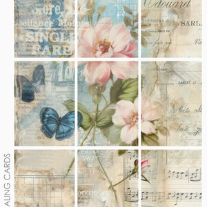 Shabby Chic 8 supports mixtes ATC ACEO Project Life Feuille de collage d'arrière-plans de cartes de journalisation pour journalisation indésirable
