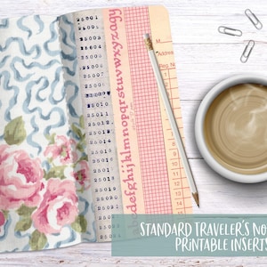 Old Linens 4 Digital Travelers Notebook Printable Inserts