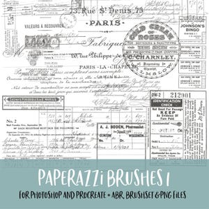 Paperazzi 1 Photoshop and Procreate-penselen met png-bestanden voor commercieel gebruik