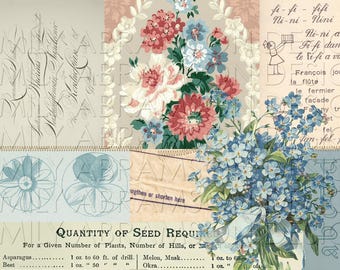 Hoja de collage digital imprimible n.º 313 para revistas basura y álbumes de recortes digitales