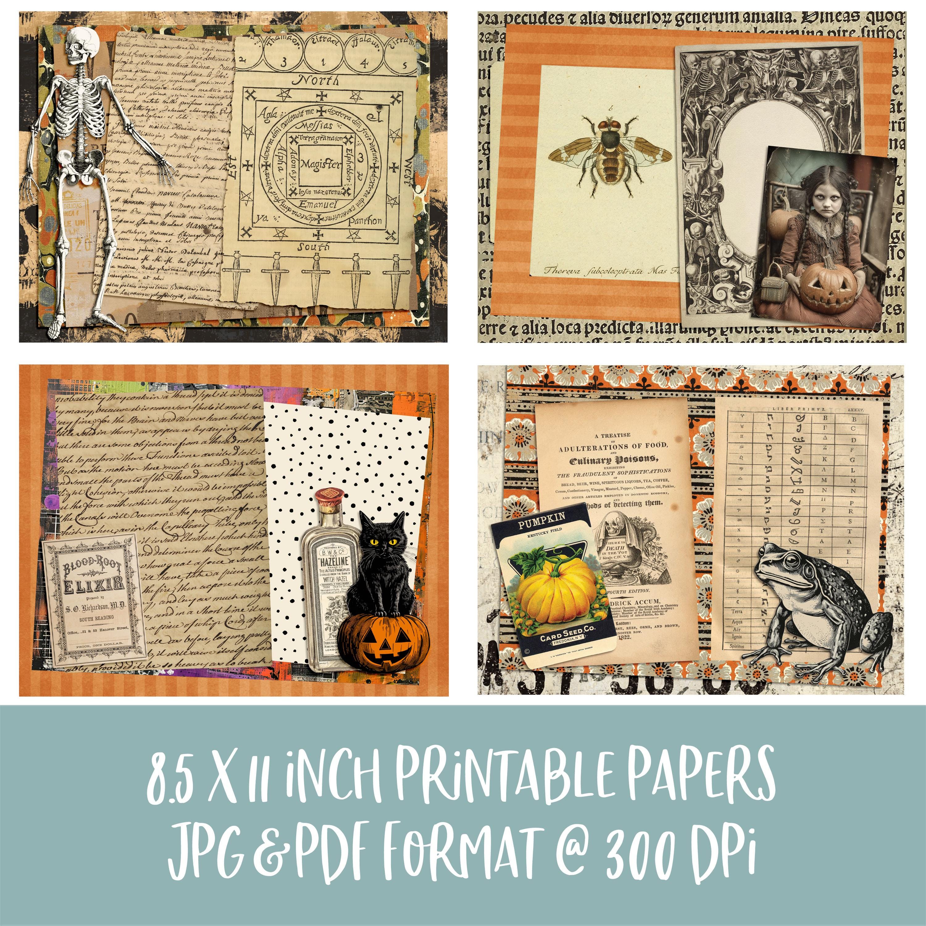 Spooky Halloween Digital Printable Junk Journal Kit - Etsy