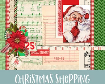 Kit digital imprimible para diario de compras navideñas