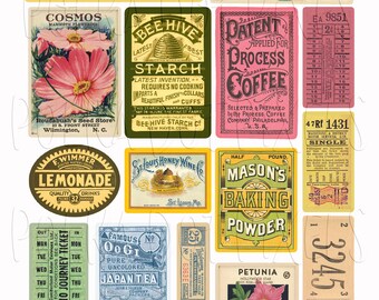 Spring Garden Printable Ephemera Stickers Fussy Cuts Collage Sheet For Junk Journaling, Digital Scrapbooking, Planners or Snail Mail