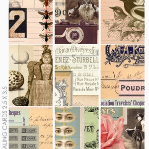 Ephemera Collage 3 Supports mixtes ATC ACEO Project Life Fonds de carte de journalisation Feuille de collage pour journalisation indésirable