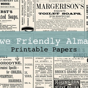 Crewe Friendly Illustrated Almanac Printable Journal Pages Junk Journal Kit