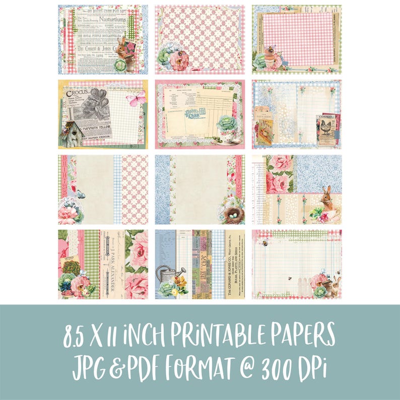 Spring Garden Digital Printable Junk Journal Kit - Etsy