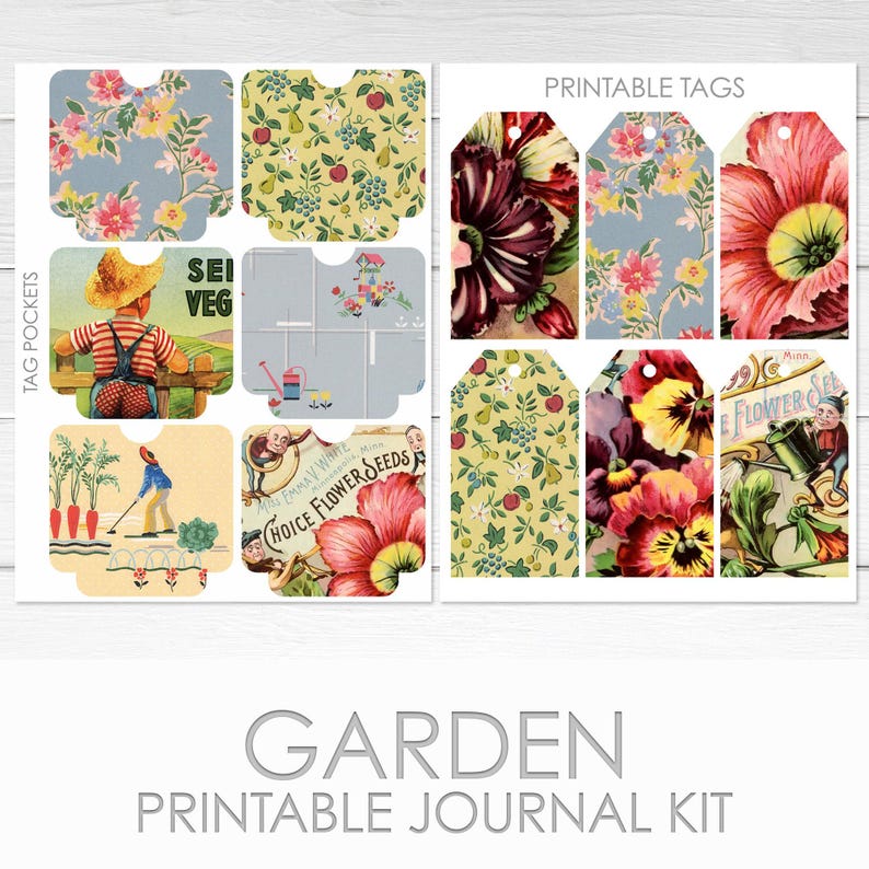 Garden Digital Printable Junk Journal Kit - Etsy