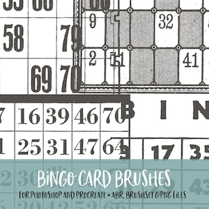 Carte de bingo avec Photoshop et Procreate, pinceaux avec fichiers PNG à usage commercial