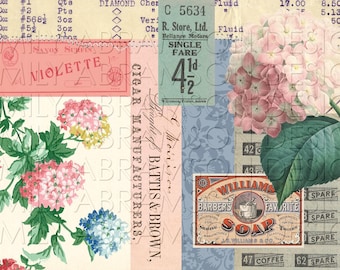 Hoja de collage digital imprimible n.º 315 para revistas basura y álbumes de recortes digitales