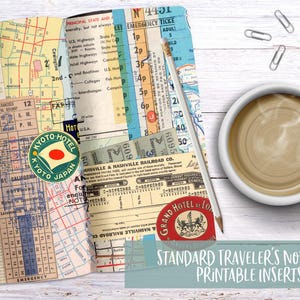 Travel Theme Digital Travelers Notebook Printable Inserts
