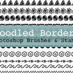 Photoshop Brushes Hand Doodled Borders Brushes and PNG Files image 1