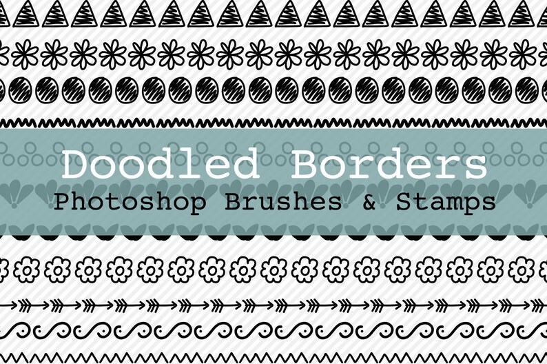 Photoshop Brushes Hand Doodled Borders Brushes and PNG Files image 1