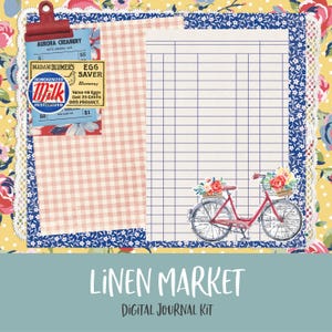 Linen Market Digital Printable Junk Journal Kit