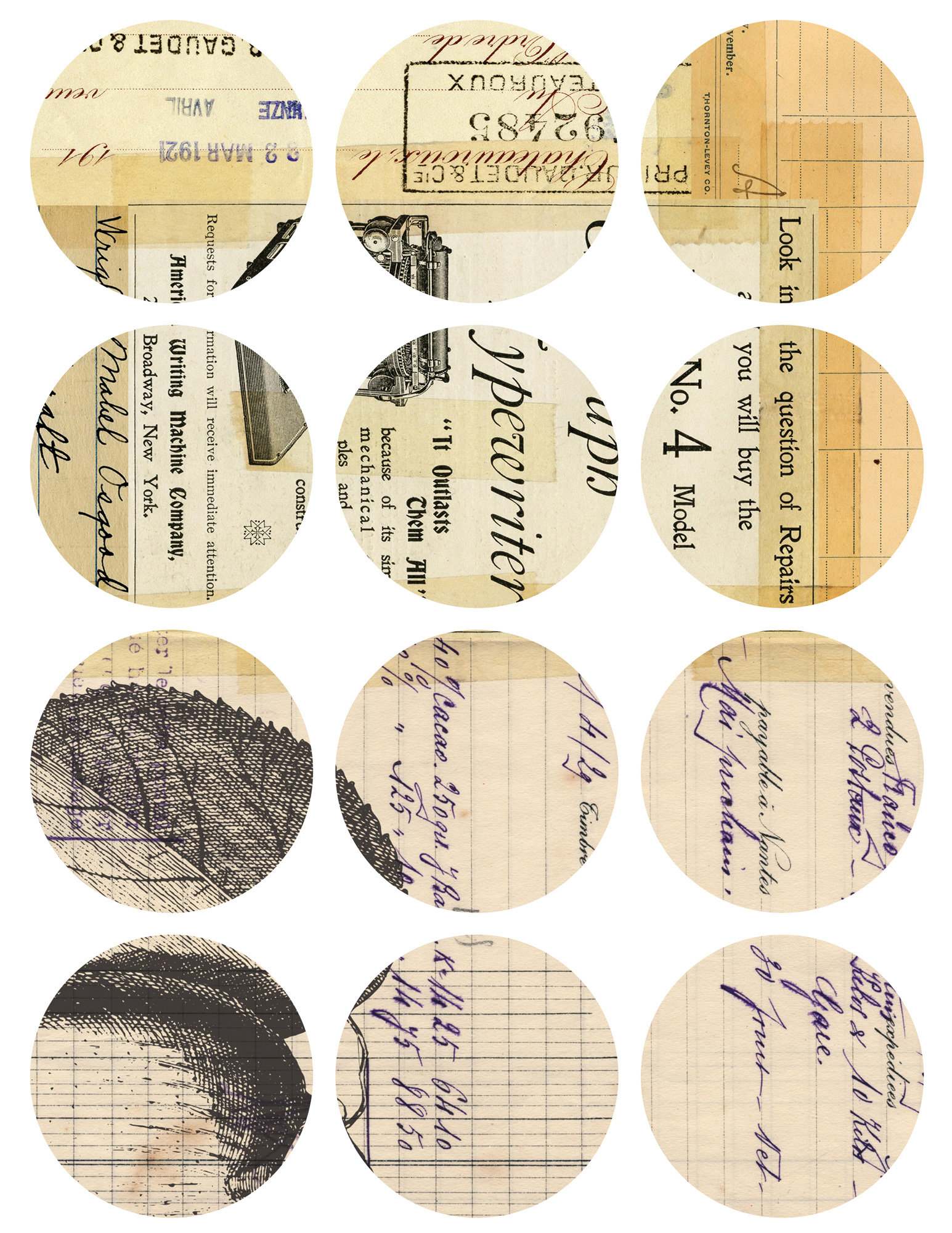 Printable Circle Stickers Collage Sheet No. 12 for Junk - Etsy Canada