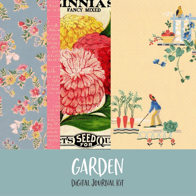 Garden Digital Printable Junk Journal Kit - Etsy