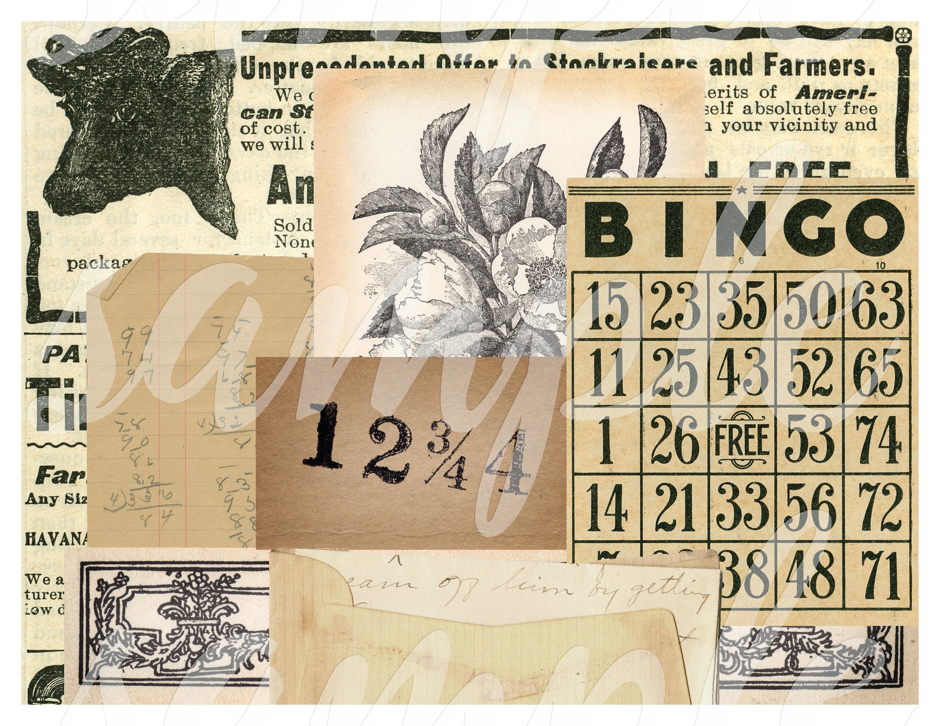 Digital Ephemera Collage Sheet Printable No. 1 for Junk Journals and ...