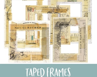 Taped Frames Clip Art for Commercial Use