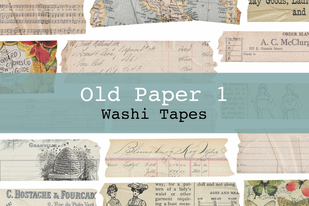 Old Paper 1 Digital Washi Tape for Printing, Art Journaling, Mixed ...
