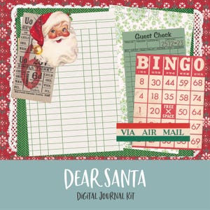 Digitale afdrukbare junk-journaalkit Beste kerstman