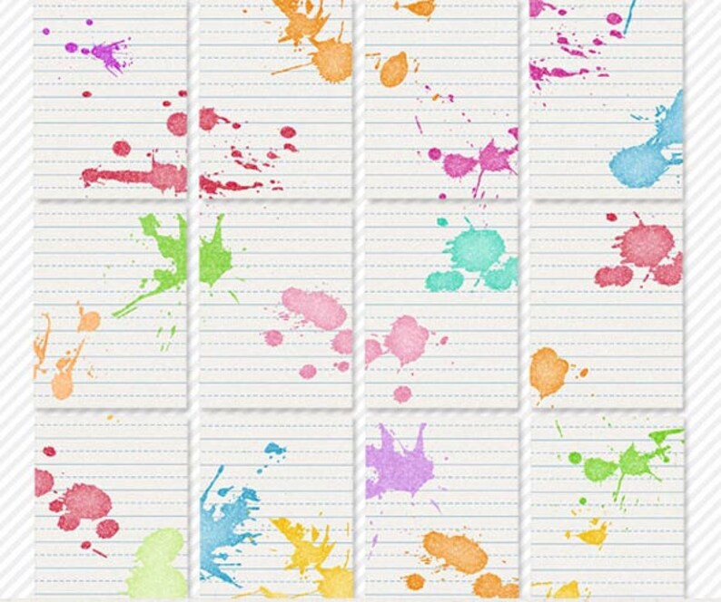 Glitter Splat Project Journaling Cards for Junk Journaling Etsy