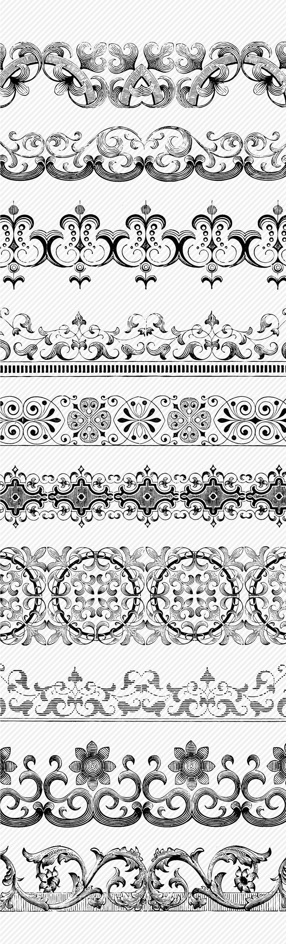 French Borders 1 Photoshop and Procreate Brushes With PNG Files for ...
