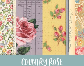 Country Rose Digital Printable Junk Journal Kit