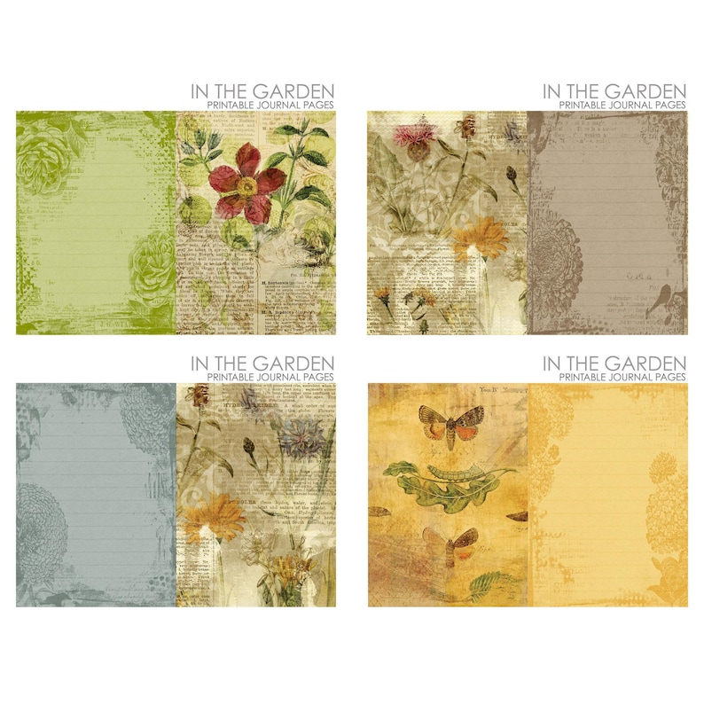 In the Garden Digital Printable Junk Journal Kit - Etsy