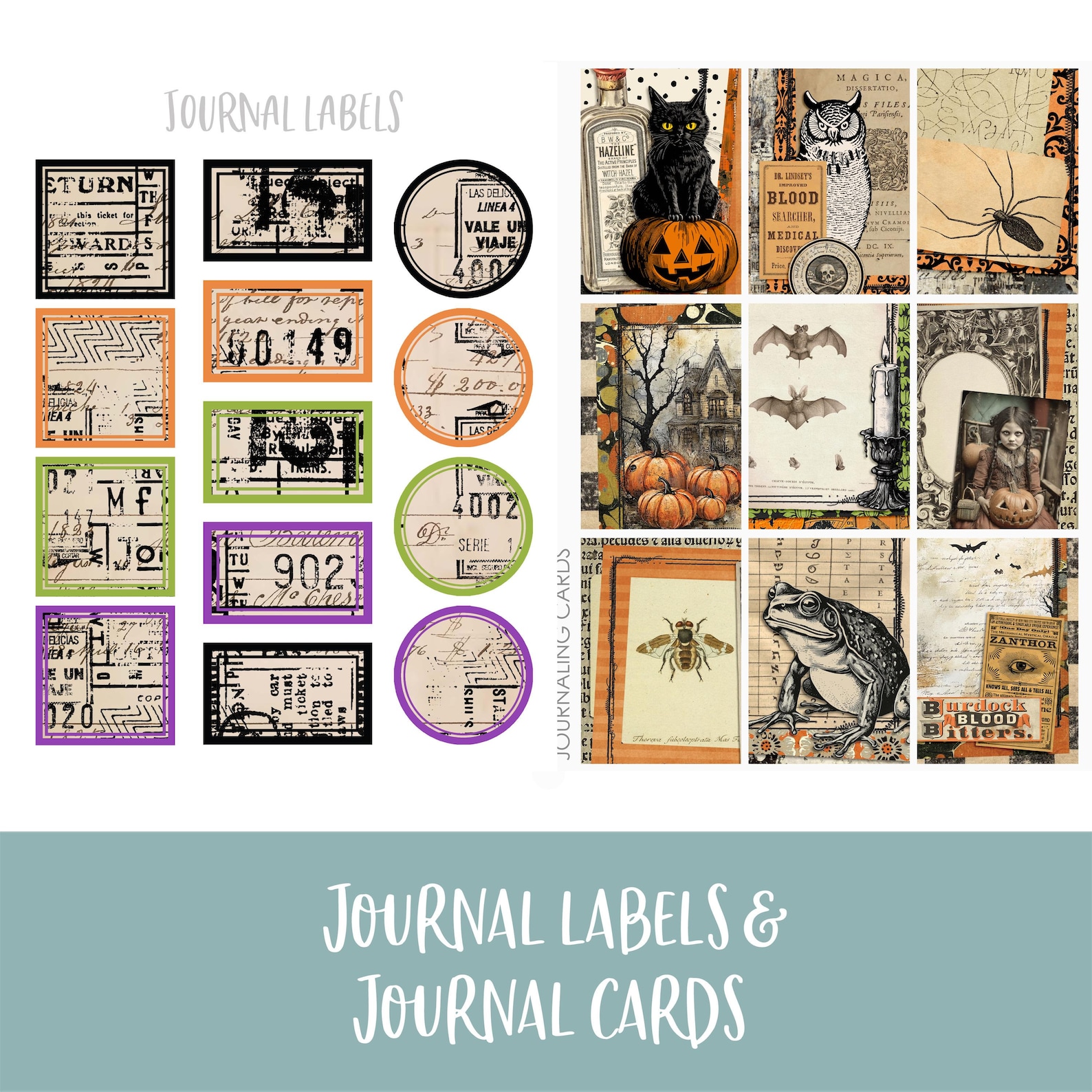 Spooky Halloween Digital Printable Junk Journal Kit - Etsy