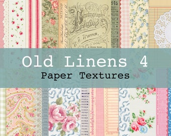 Old Linens 4 Printable Digitaler Hintergrund und Journal Papiere Junk Journal Kit