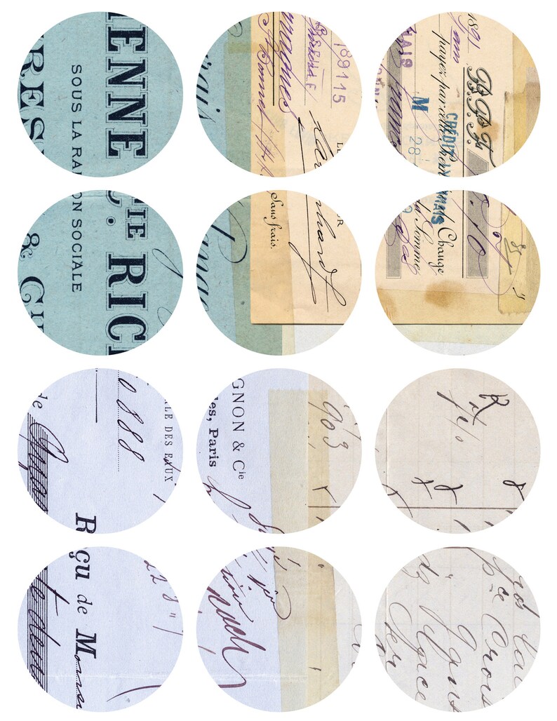 Printable Circle Stickers Collage Sheet No. 11 for Junk - Etsy