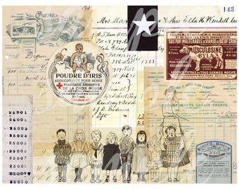 Digital Ephemera Collage Sheet Printable No. 9 for Junk Journals and ...