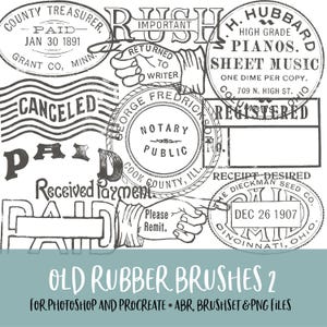 Old Rubber Brushes 2 for Photoshop and Procreate with PNG Files for Commercial Use