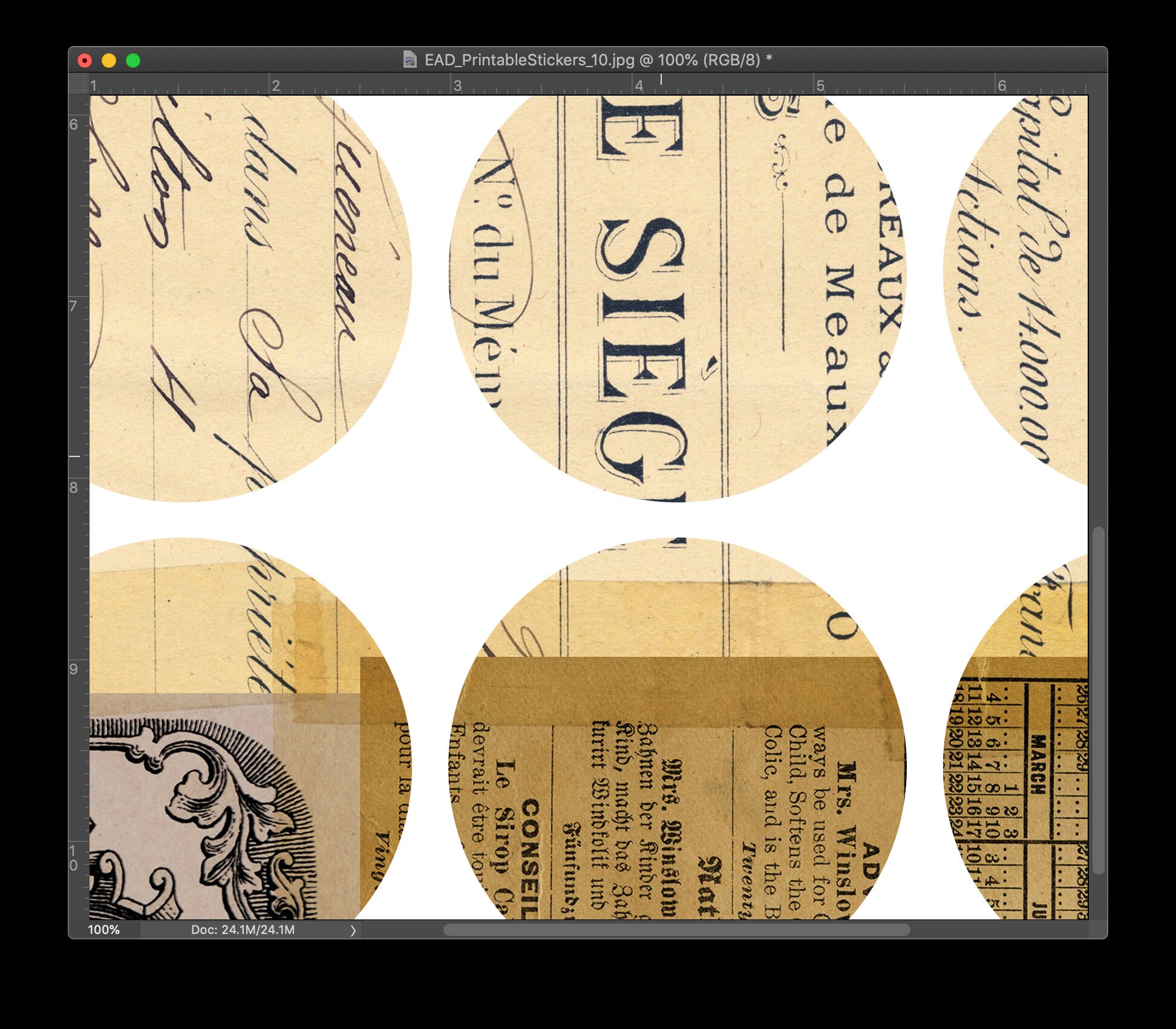 Printable Circle Stickers Collage Sheet No. 10 for Junk - Etsy