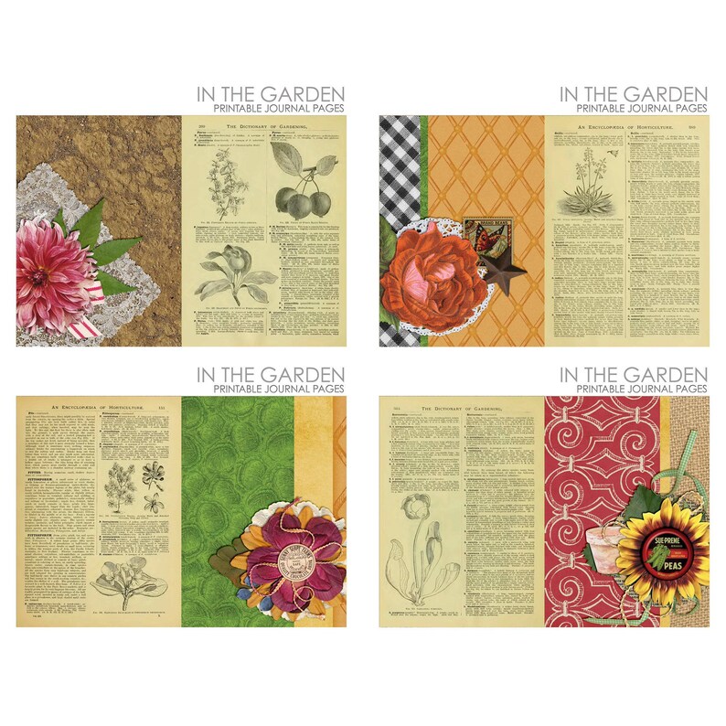 In the Garden Digital Printable Junk Journal Kit - Etsy