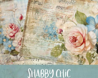 Kit de journal numérique imprimable pour ordures ménagères Shabby Chic