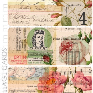 Cartes de collage Ephemera 7 imprimables pour la journalisation indésirable