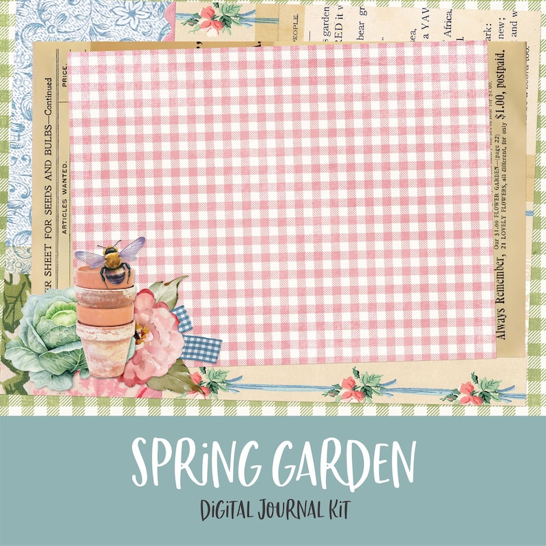 Spring Garden Digital Printable Junk Journal Kit - Etsy