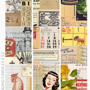 Ephemera Collage 1 Supports mixtes ATC ACEO Project Life Arrière-plans de cartes de journalisation Feuille de collage pour journalisation indésirable