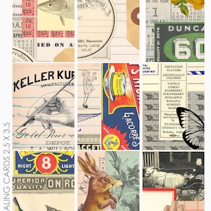 Ephemera Collage 2 Supports mixtes ATC ACEO Project Life Fonds de carte de journalisation Feuille de collage pour journalisation indésirable