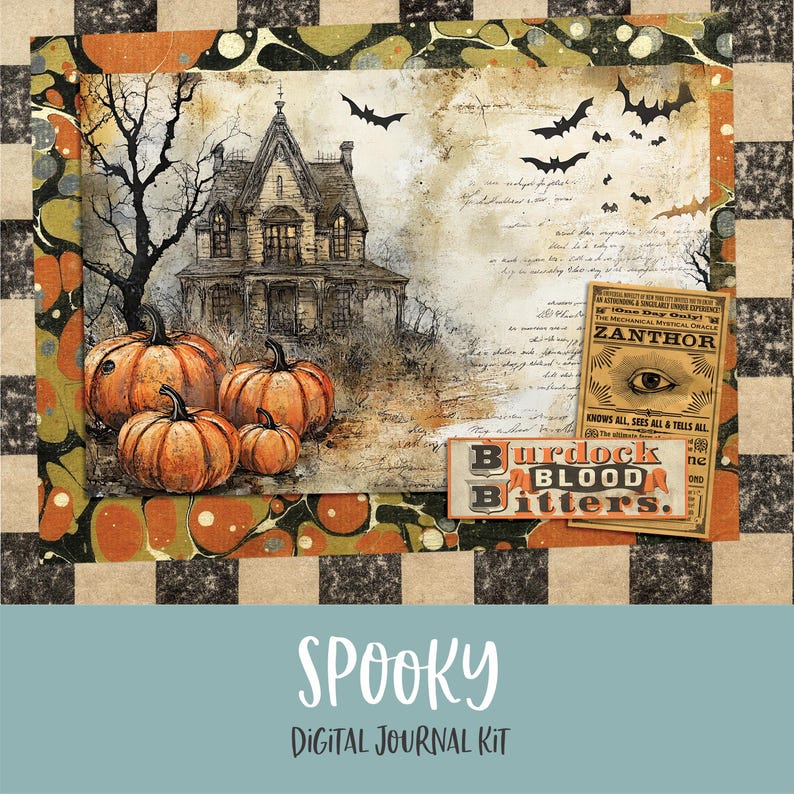 Spooky Halloween Digital Printable Junk Journal Kit - Etsy