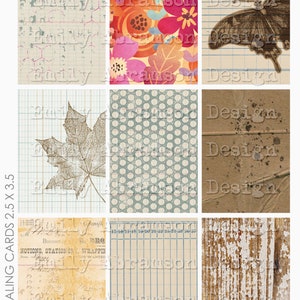 Feuille de collage d'arrière-plans de cartes de journalisation Project Life Into The Woods ATC ACEO pour journalisation indésirable