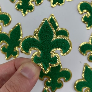 Fleur De Lis Iron On Patch, Diy Patch, Embroidery Patch, Mardi Gras Patch, Trucker Hat Patches, Purple Yellow Green, Louisiana #193