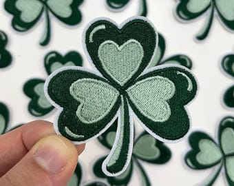 Lucky Clover Shamrock Iron On Patch, Irish Day Patch, Trucker Hat Patches, Lucky Shamrock Embroidery Patch, St Patrciks Day Patch #194