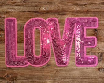 Love Letter Patch, Pink Love Patch, Valentine&#39;s Day Patch, Love Iron On Patch, Valentine&#39;s Love Iron On Patch, DIY Patch for Clothing #128