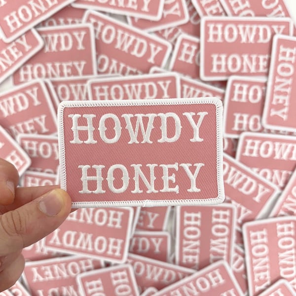 Howdy Honey Iron On Patch, Embroidered Howdy Honey Iron On Patch, Iron On, Howdy Honey Patch, Western Patch, DIY Patch, Jacket, Jeans #06