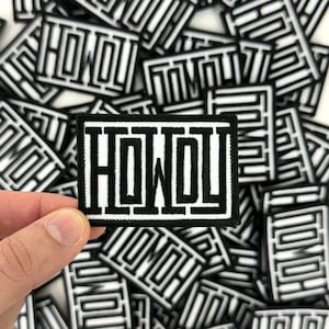 Black Howdy Iron On Patch, Trucker Hat Patch, Howdy Embroidered Patch, DIY Patch, Howdy Patch #13