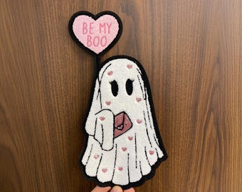 Halloween Ghost Patch, Be My Boo Iron On Patch, Embroidery, Ghostie Patch, Fall Patch, Western Patch, Patch for Hat, Jacket, Bag #1002