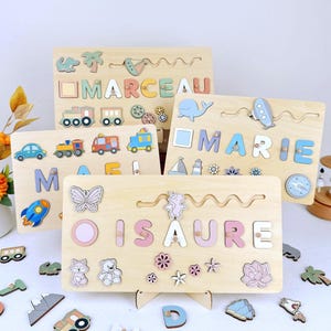 Personalized Baby Name Puzzle, Custom Wooden Name Puzzle, Wooden Toys For 1 Year Old, Personalized Baby Gift 1st Birthday, Baby Gifts
