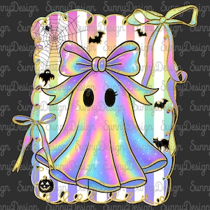 Iridescent Ghost Pumpkin Png, Cute Disco Ghost Png, Preppy Halloween Boo Png, Spooky Season Png, Cute Ghost Png, Girly Halloween Shirt Png